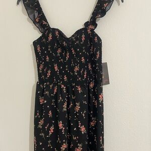 Floral Black Jumpsuit